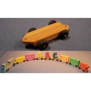  Wooden Toy   Train w/ Name Flat Car Toys & Games