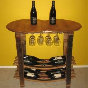  Handmade Wooden Barrel Wine Tasting Table